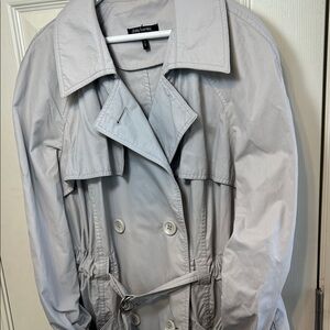 Daisy Fuentes Light Gray Trench Coat